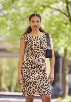 Anna Field Robe En Jersey - Black/Beige/Multi-Coloured